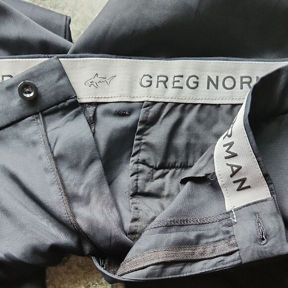 Greg Norman Attack Life Black Pants Men 36 x 32 Golf Flat Front Slacks Polyester - Picture 7 of 8